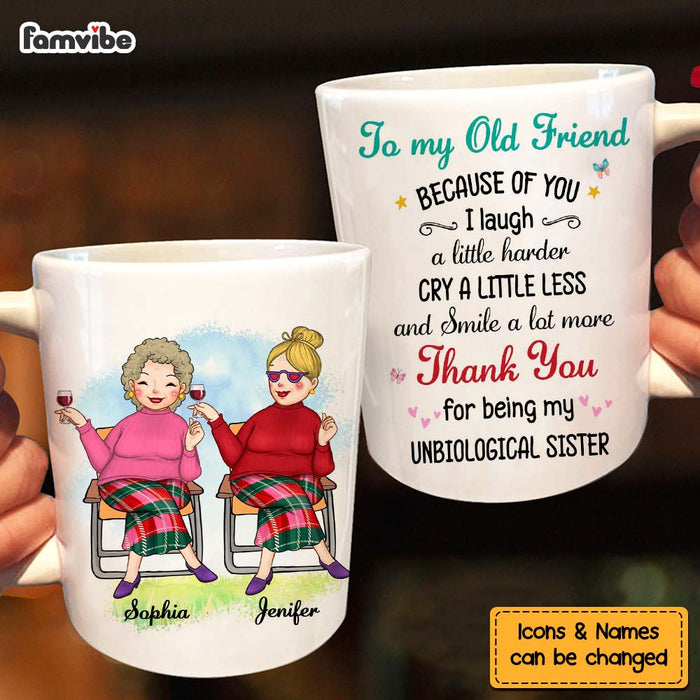 Personalized Gift For Old Friends I Laugh A Little Harder Mug 30240 1
