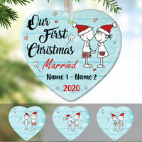 Personalized Couple First Christmas Doodle  Ornament NB32 30O60 thumb 1