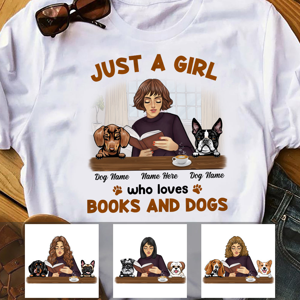 Personalized 'Just A Girl Who Loves Books and Dogs' T-Shirt - Famvibe