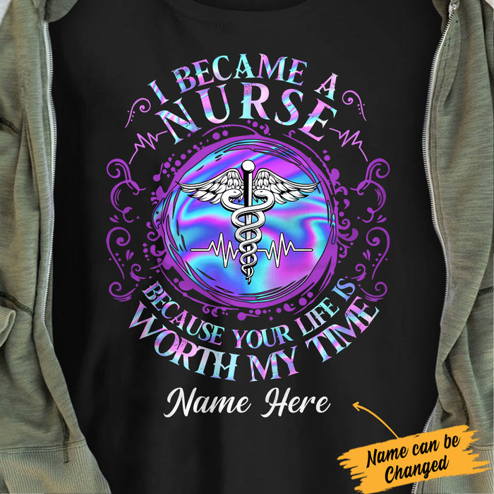 Personalized Nurse Worth My Time T Shirt AG282 87O34 1