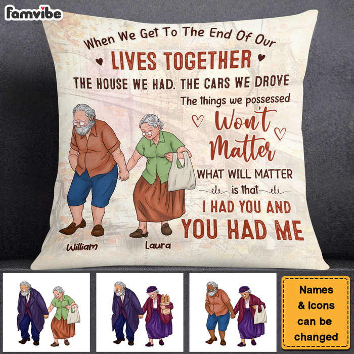 Personalized Gift For Old Couple Together To The End Of Their Lives Pillow 26523 1