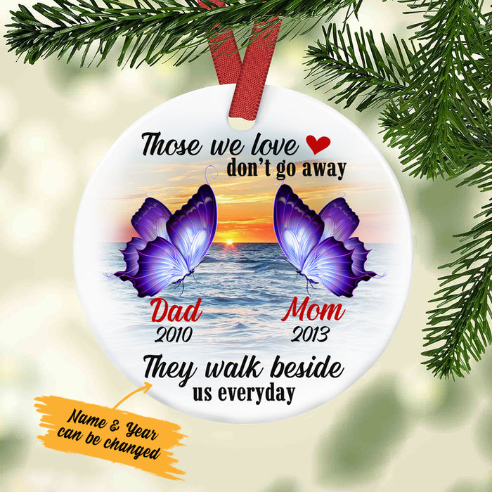 Personalized Butterfly Memorial Mom Dad Circle Ornament NB91 95O34 1