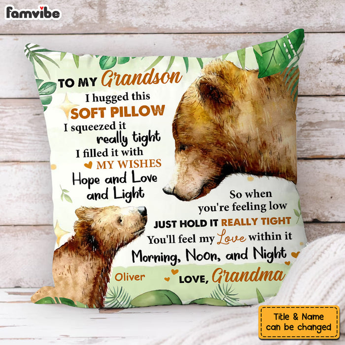 Personalized Gift For Grandson Bear Hug This Pillow 31444 1