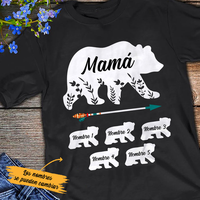 Personalized Grandma Mom Mamá Abuela Bear Spanish T Shirt AP86 30O53 1