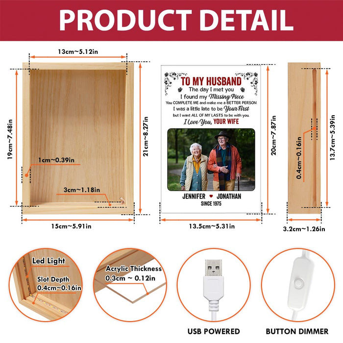 Personalized Couple Gift  The Day I Met You Picture Frame Light Box 31423 1
