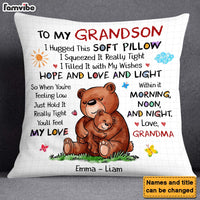 Personalized Gift For Grandson Bear Hug This Pillow 27060 thumb 1