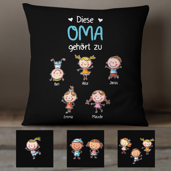 Personalized Oma German Grandma Belongs Pillow AP87 67O57 (Insert Included) 1