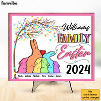 Personalized Easter Gift Bunny Family 2 Layered Separate Wooden Plaque 31717 thumb 1