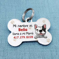 Personalized Perro Llama A Mi Mamá Spanish Dog Call My Mom Bone Pet Tag AP137 67O58 thumb 1