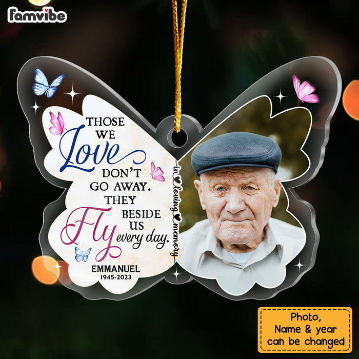 Personalized Butterfly Memorial Those We Love Don't Go Away Ornament 30083 1