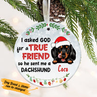 Personalized I Asked God Dog Christmas  Ornament OB221 30O53 thumb 1