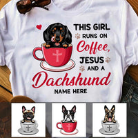 Personalized Coffee Jesus and Dogs T Shirt OB61 29O47 thumb 1
