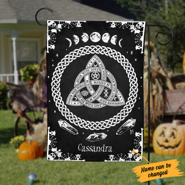 Personalized Halloween Good Witch Celtic Knot Flag JL171 67O34 1