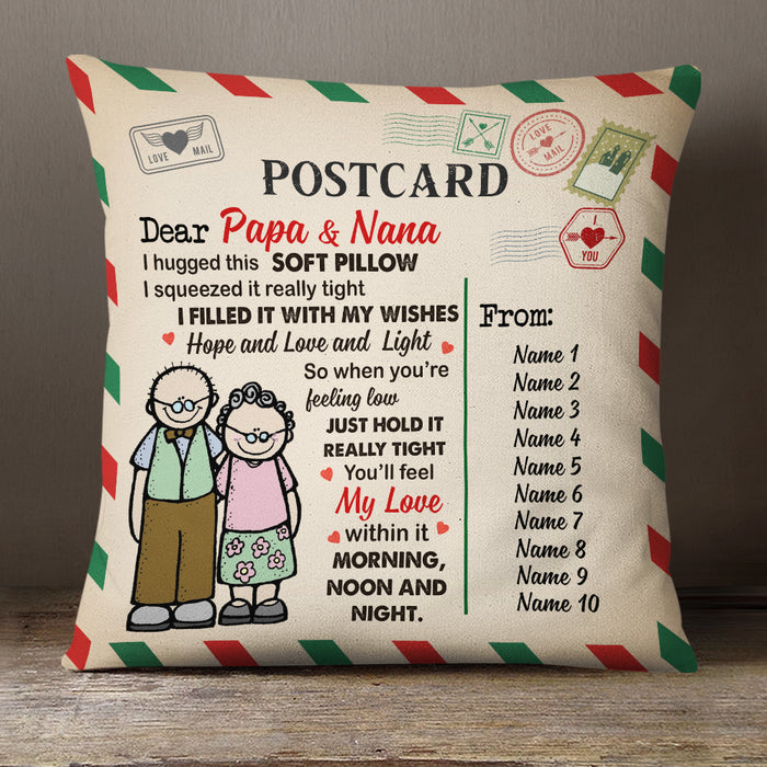 Personalized Grandma Grandpa Hug This Soft Pillow MR111 95O34 (Insert Included) 1