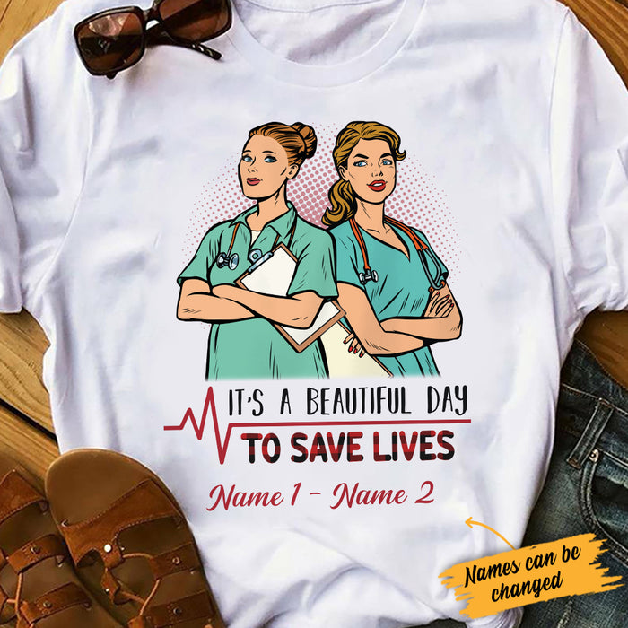 Personalized Nurse Friends Save Lives T Shirt SB32 95O34 1