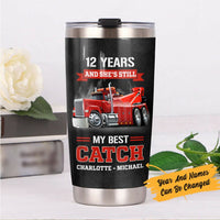 Personalized Tow Truck Husband & Wife Steel Tumbler JN222 87O47 thumb 1