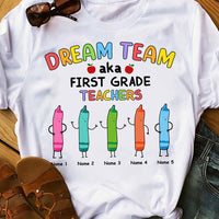 Personalized Teacher Crayon Dream Team T Shirt JN284 30O58 thumb 1