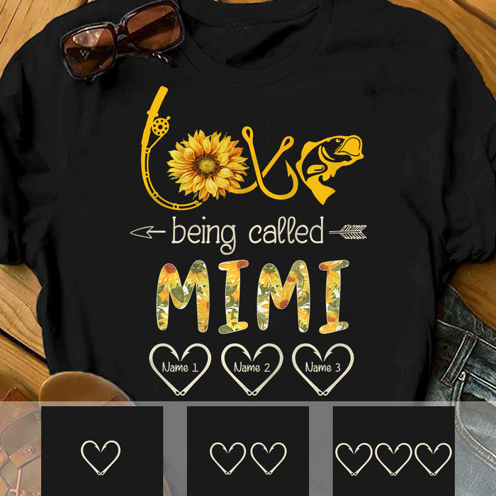 Personalized Sunflower Fishing Mom Grandma T Shirt MY63 65O34 1