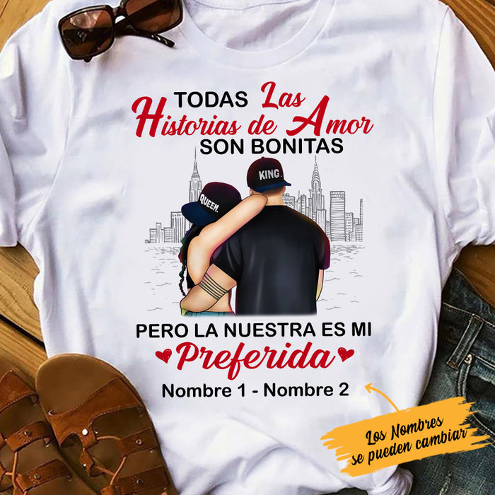 Personalized Couple Pareja Spanish Love Story T Shirt AP54 30O53 1