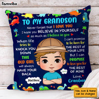 Personalized Gift For Grandson Never Forget I Love You Dinosaur Pillow 30744 thumb 1