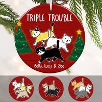 Personalized Cat Double Trouble Christmas  Ornament OB231 95O58 thumb 1