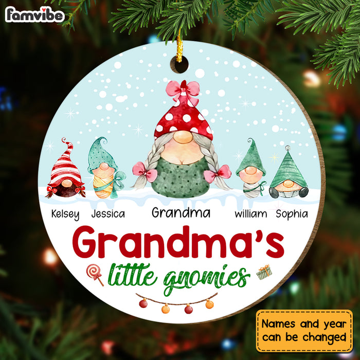 Personalized Gift For Grandma Little Gnomies Circle Ornament 29399 1
