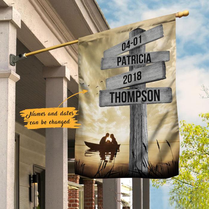 Personalized Husband Wife Wedding Lake Street Sign Flag JL281 85O47 1