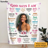 Personalized Gift For Daughter God Says I Am Photo Custom Blanket 31399 thumb 1