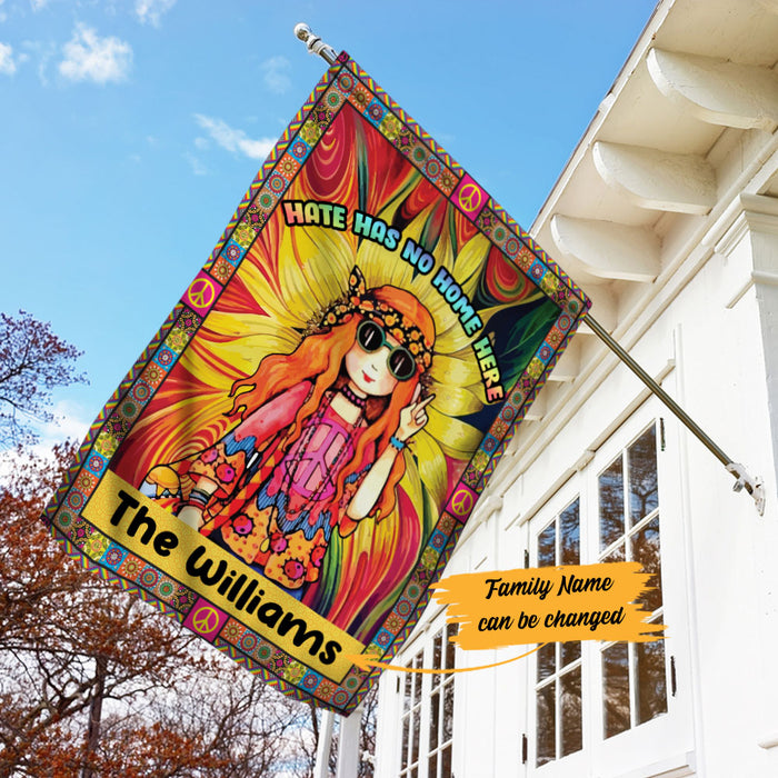Personalized Hippie Girl Colorful Sunflower Flag JL81 65O53 1