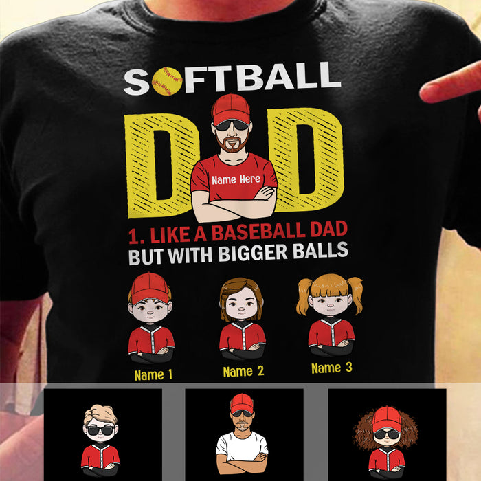 Personalized Dad Softball T Shirt JN171 95O34 1