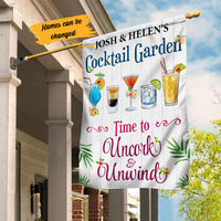 Personalized Cocktail Garden Uncork & Unwind Gardening Flag AG191 95O53 thumb 1
