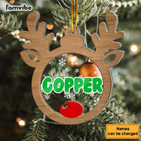 Personalized Christmas Name Reindeer 2 Layered Mix Ornament 30381 thumb 1