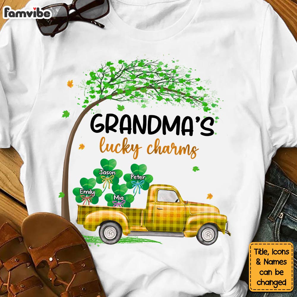 Personalized Gift For Grandma St. Patrick's Day Lucky Charms Shirt Hoodie Sweatshirt 31763 Primary Mockup