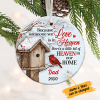 Personalized Cardinal Memorial Mom Dad Circle Ornament NB184 85O34 thumb 1