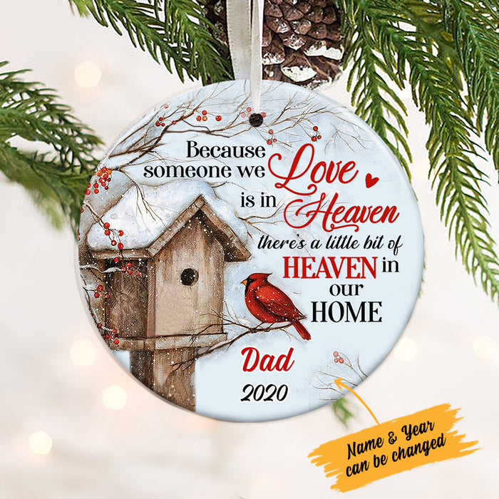 Personalized Cardinal Memorial Mom Dad Circle Ornament NB184 85O34 1