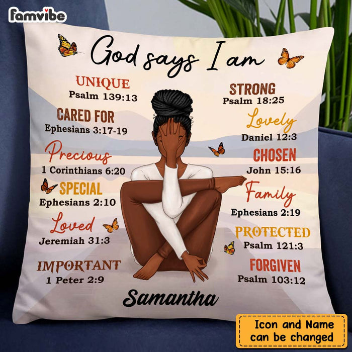 Personalized Daughter God Says I Am Bible Verses Pillow DB281 30O47 1