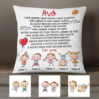 Personalized Mom Grandma Portuguese Mamãe Vovó Pillow MY71 26O58 (Insert Included) thumb 1