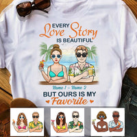 Personalized Couple Beach Love Story T Shirt JN151 30O34 thumb 1