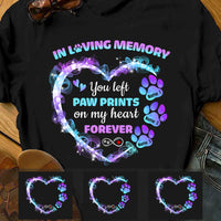 Personalized You Left Paw Prints on My Heart Dog Memorial T Shirt MR224 67O47 thumb 1