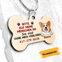 Personalized Dog Call My Humans German Hund Bone Pet Tag AP135 95O58 thumb 1