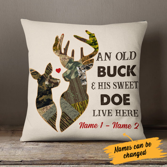 Personalized Deer Hunting Couple Valentine Pillow  JR42 81O34 1