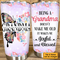 Personalized Grandma Blessed Flowers Butterfy Steel Tumbler 25209 thumb 1