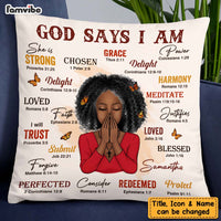 Personalized Daughter Granddaughter Christian Affirmations God Says I Am Pillow 22712 thumb 1