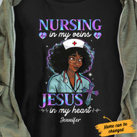 Personalized Nursing in Vein Jesus in Heart BWA T Shirt JL242 28O34 thumb 1