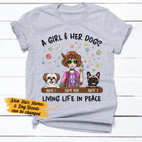 Personalized Hippie Girl And Dog T Shirt MR182 30O36 thumb 1