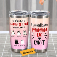 Personalized Cat Mom Maman De Chat French Steel Tumbler AP121 73O57 thumb 1