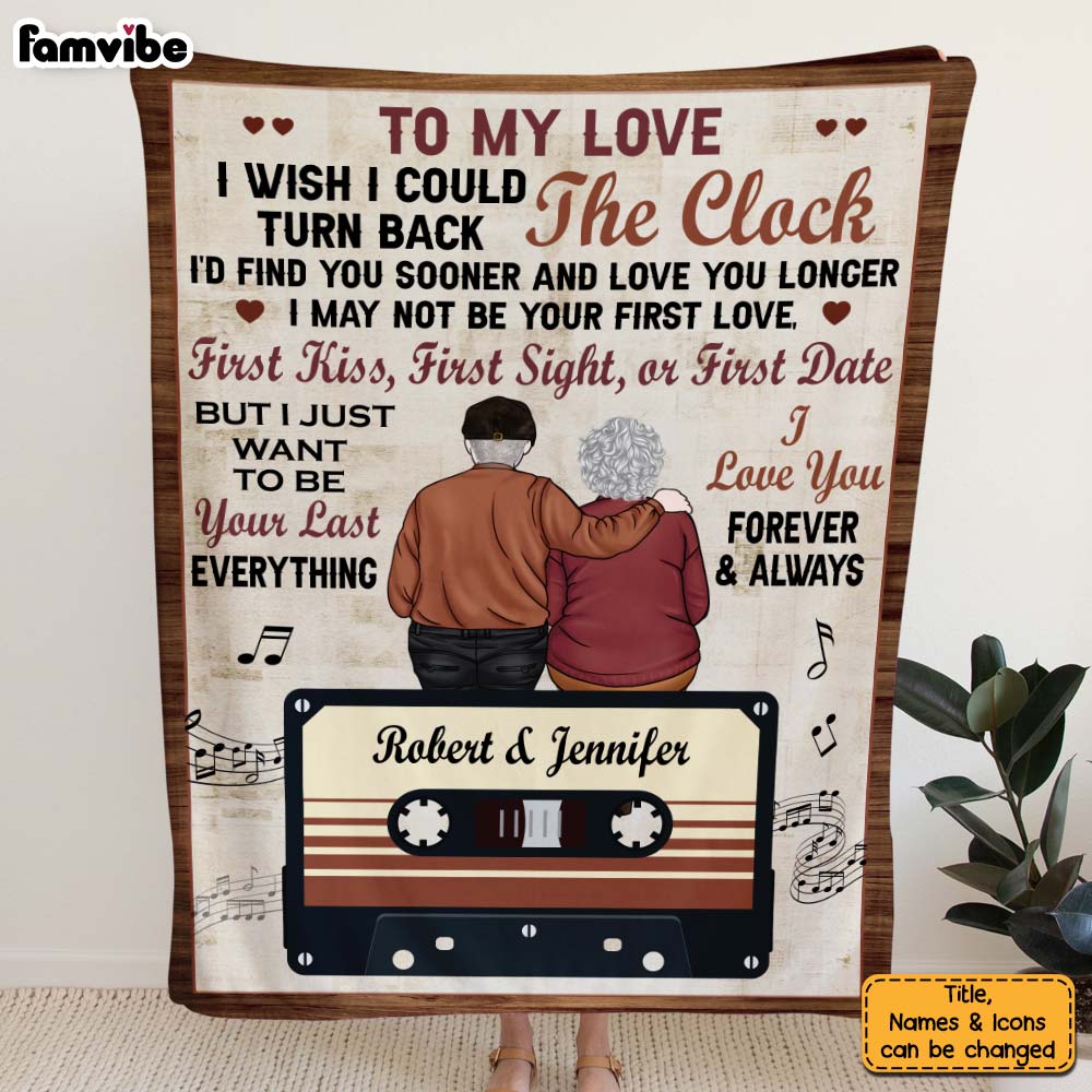 Personalized Anniversary Gift For Couples Turn Back The Clock Blanket 30668 Primary Mockup