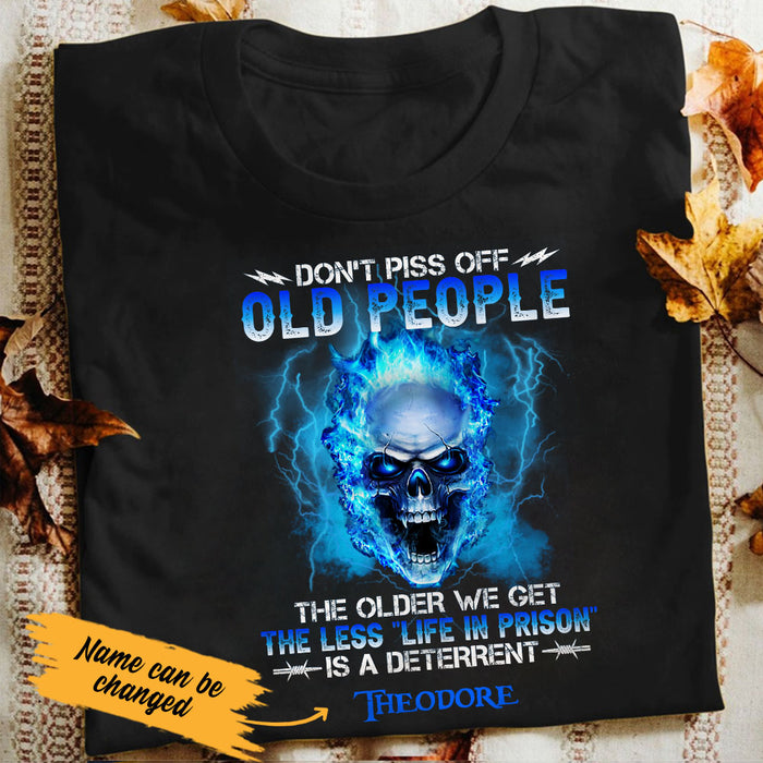 Personalized Skull  Old People  T Shirt AG101 87O53 1