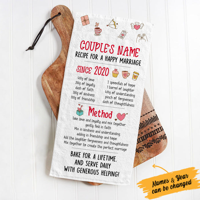 Personalized Couple Recipe Kitchen Towel DB141 30O53 1