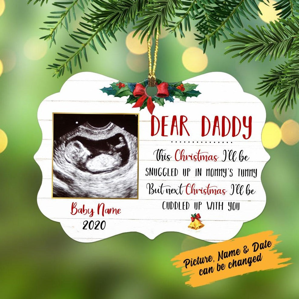 Personalized Baby Ultrasound Dear Dad Benelux Ornament NB125 81O58